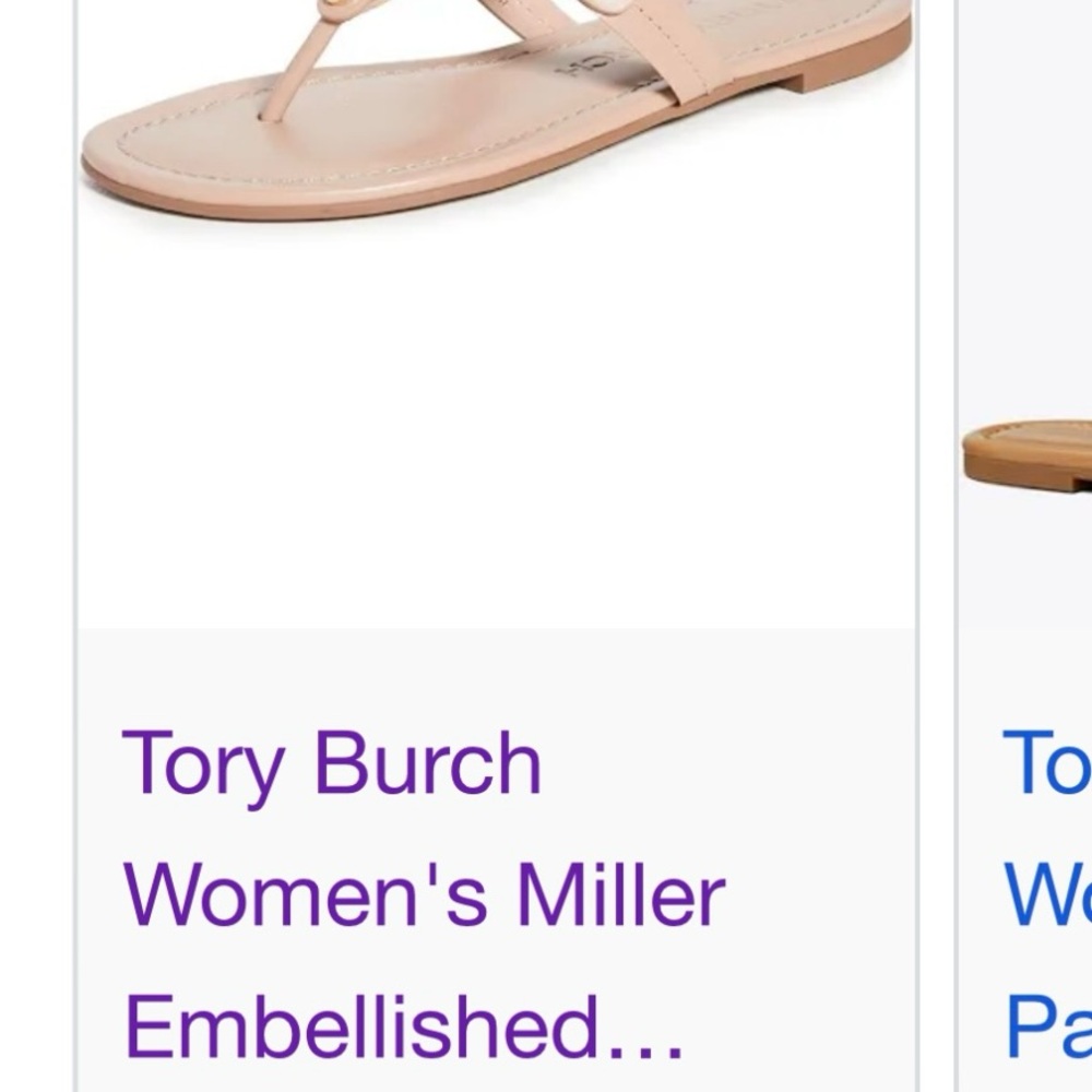 Size 9. Tory Burch Women's Miller Embellished Sandals - Picture 3 of 4